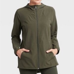 All in motion women’s softshell/waterproof jacket longer than norm length w hood